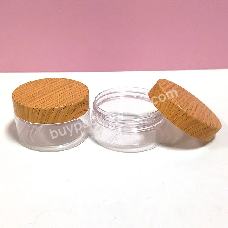Empty 3.3 Oz Transparent Pet Plastic Cosmetic Body Butter Containers 100ml With Transfer Plastic Lids