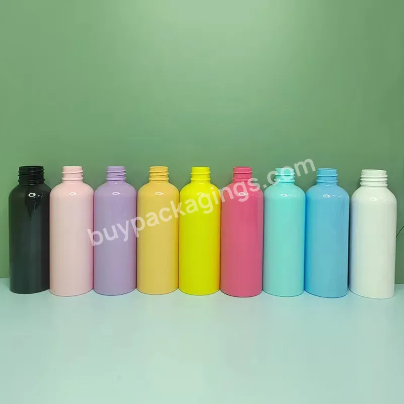 Empty 350ml 500 Ml Luxury Body Lotion Packaging Shower Gel Container Empty Round Pump Cosmetic Pet Plastic Shampoo Bottles