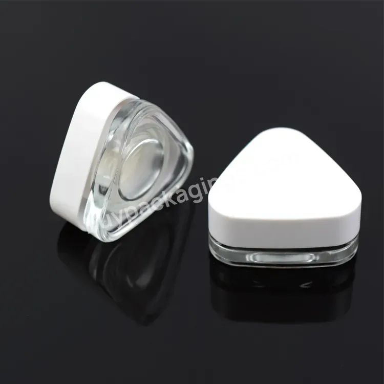 Empty 3g 5g 7g 9g Child Proof Crc Jar Small Clear Jar Closure Origin Oil Sample Display Triangle Model Collar Base Jar