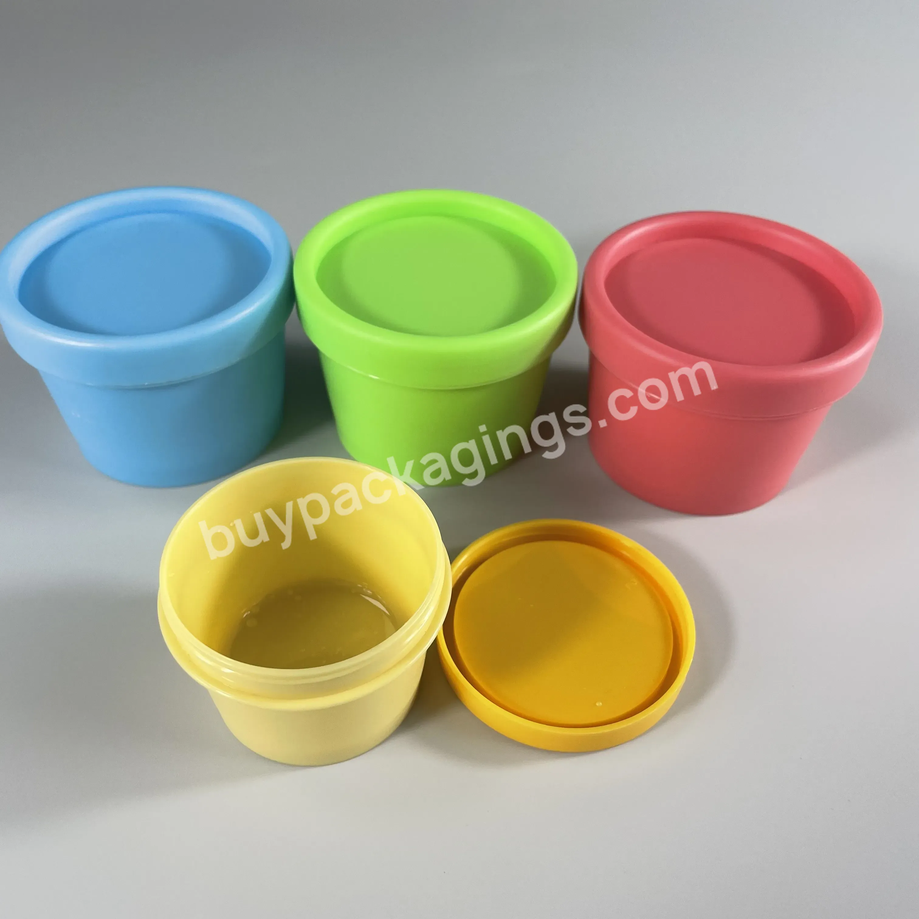 Empty 50g 100g 200g Colorful Plastic Food Grade Ice Cream Container Face Body Cream Mask Jars