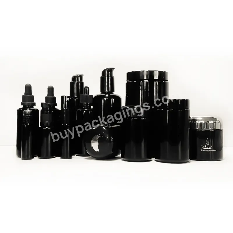 Empty 5ml 15ml 30ml 50ml 100ml 250ml 500ml Protection Violet Black Glass Bottles And Jar For Wax