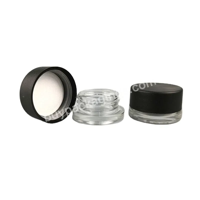 Empty 5ml 7ml 9ml Clear White Black Crc Glass Jars Child Proof Jar With Black Child Resistance Lids