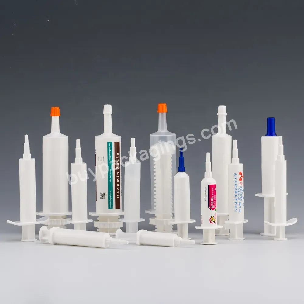 Empty 5ml 8ml 10ml 13ml 15ml 30ml 60ml Pe Animal Health Care Pets Medicine Paste Gel Packaging Plastic Vet Veterinary Syringes