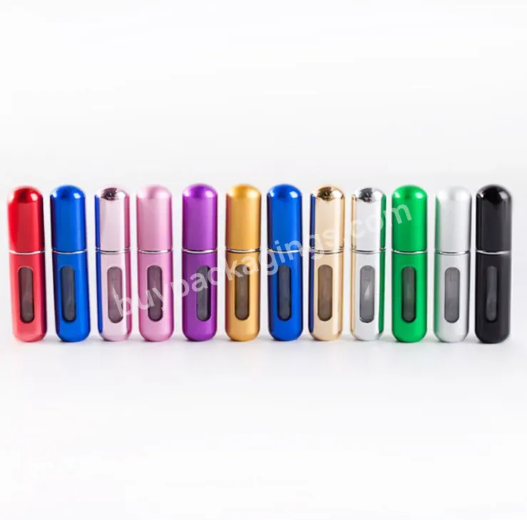 Empty 5ml Mini Travel Pocket Size Parfum Gift Bottom Refillable Aluminum Atomizer Perfume Spray Bottle