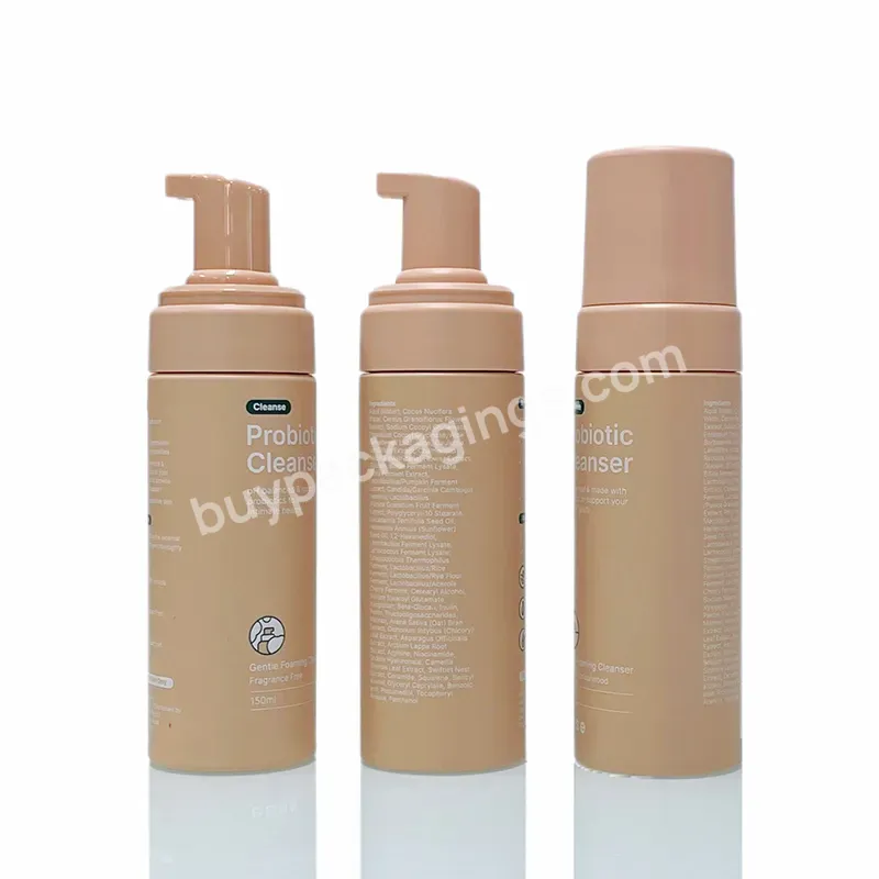 Empty 60ml 100ml 150ml 5oz Frosted Matte Nude Foaming Mousse Soap Pump Lash Bottles Printed Pet Foam Pump Bottle For Tanning