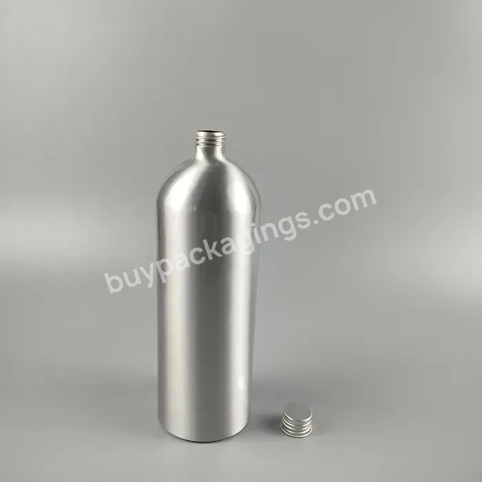 Empty Aluminum Cosmetic Packaging Lotion Bottle Metal Packaging 1000ml 750ml 500ml Silver Alum Bottle With Screw Lid