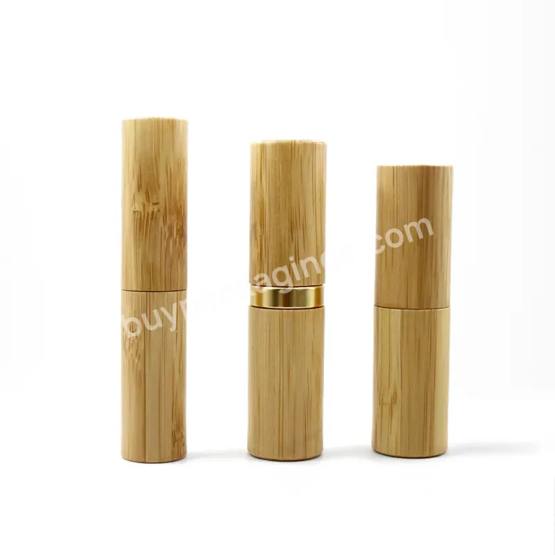 Empty Bamboo Lip Balm Tubes Lipstick Unique Empty Lip Gloss Roller Tube Bamboo Packaging Lipstick