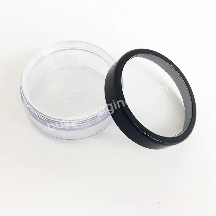 Empty Black 20ml Loose Powder Jar With Transparent Sifter - Buy 20ml Sifter Loose Powder Jar,Powder Jar With Sifter,Plastic Powder Jar.