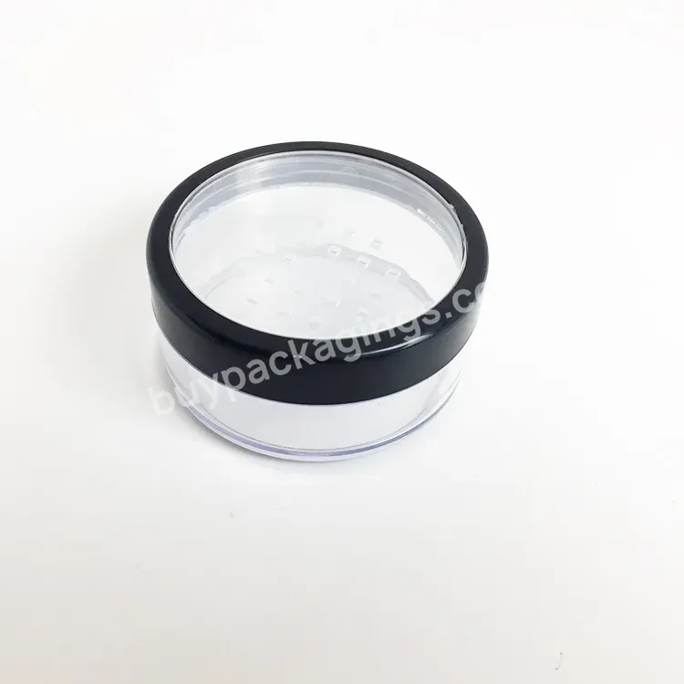 Empty Black 20ml Loose Powder Jar With Transparent Sifter - Buy 20ml Sifter Loose Powder Jar,Powder Jar With Sifter,Plastic Powder Jar.