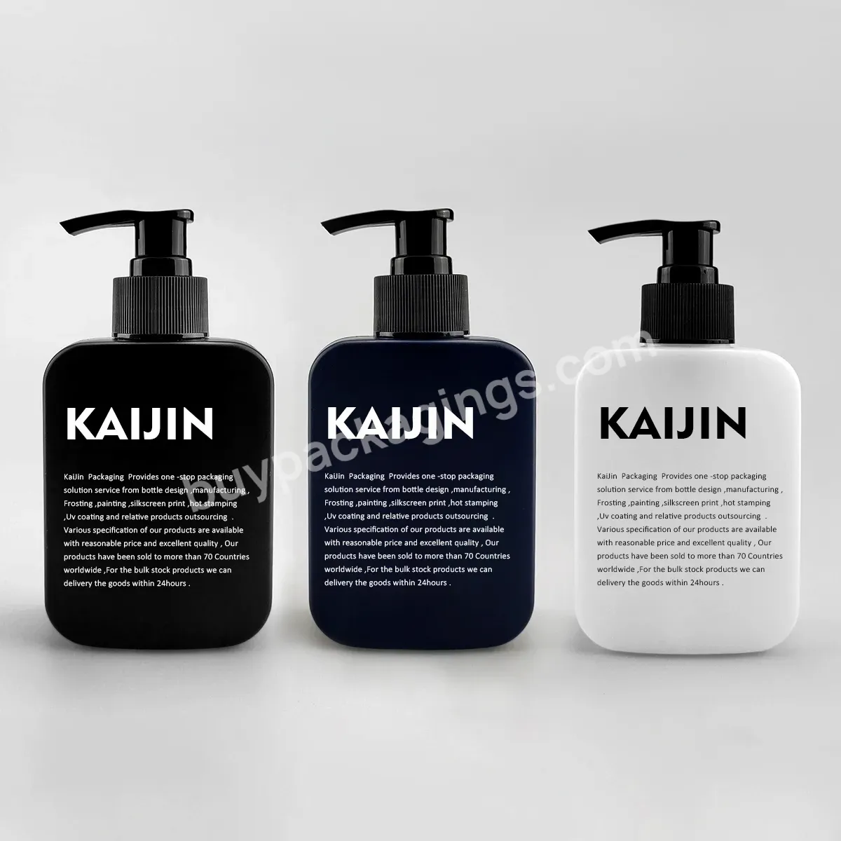 Empty Body Wash Lotion Shower Gel Press Bottle Square Matt 150ml Black Pump Shampoo Plastic Bottle