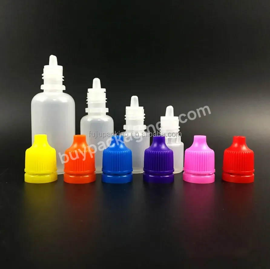 Empty Child Proof Pet 5ml 10ml 30ml 100ml Plastic Squeeze Glue Pigment Oil Dropper Bottles With Long Tip