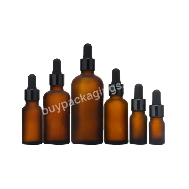 Empty Clear Amber 4oz 1oz 2oz 4oz 15ml 30ml 60ml Round Bottles With Dropper For Essential Oil Glass And Lid