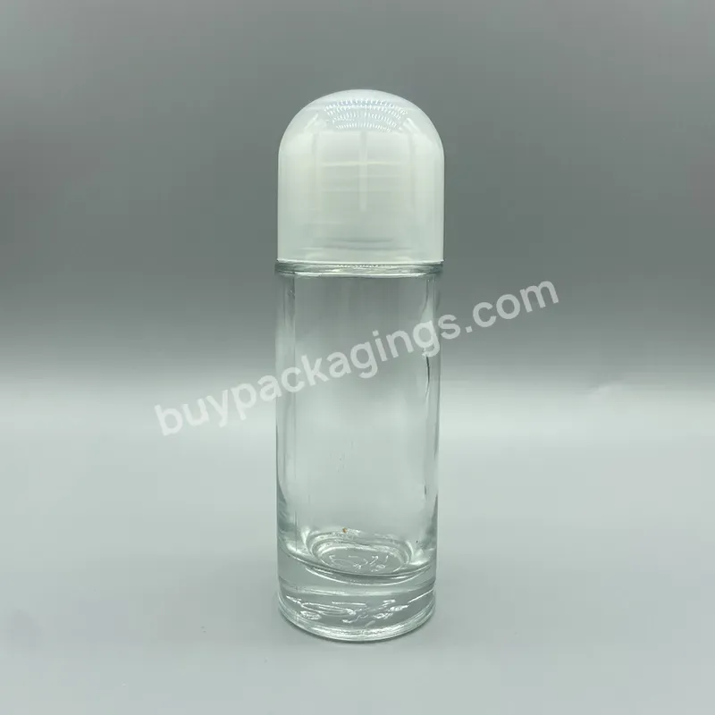 Empty Clear Glass 50ml Plastic Sponge Applicator Bottle