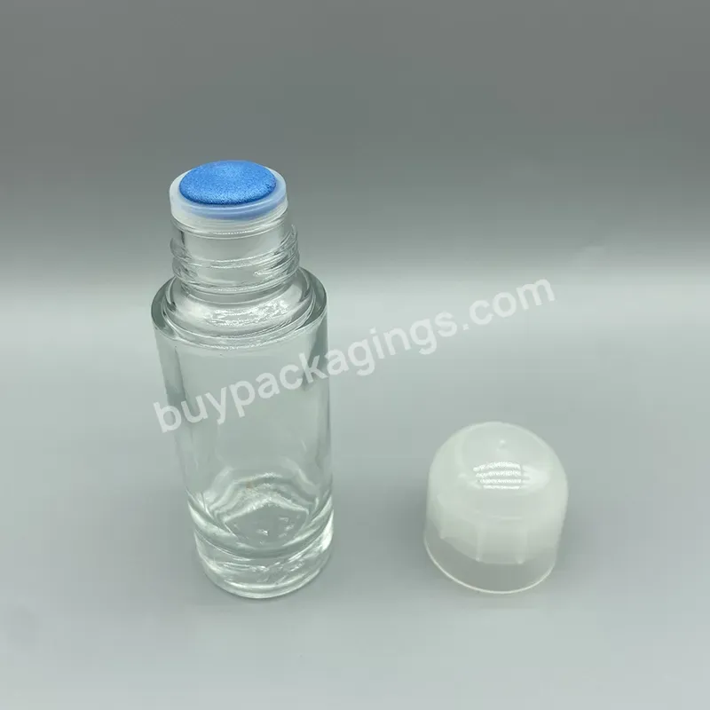 Empty Clear Glass 50ml Plastic Sponge Applicator Bottle