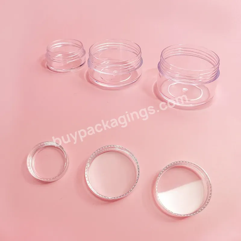 Empty Clear Plastic Sample Containers 3g 5g 10g 20g 30g Clear Ps Cream Jars With Mini Cosmetic Jar - Buy Cosmetic Cream Jars,Empty Clear Plastic Jar,Plastic Cosmetic Spatulas.