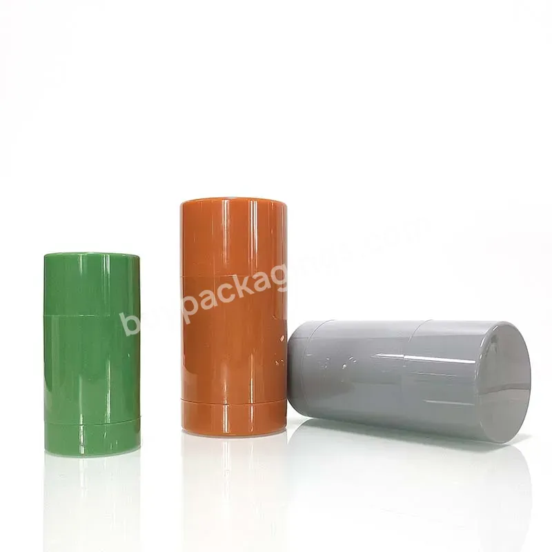 Empty Clear Round Plastic Roll On Bottle Deodorant Stick Container Roller Bottle For Hair Wax Stick Oil