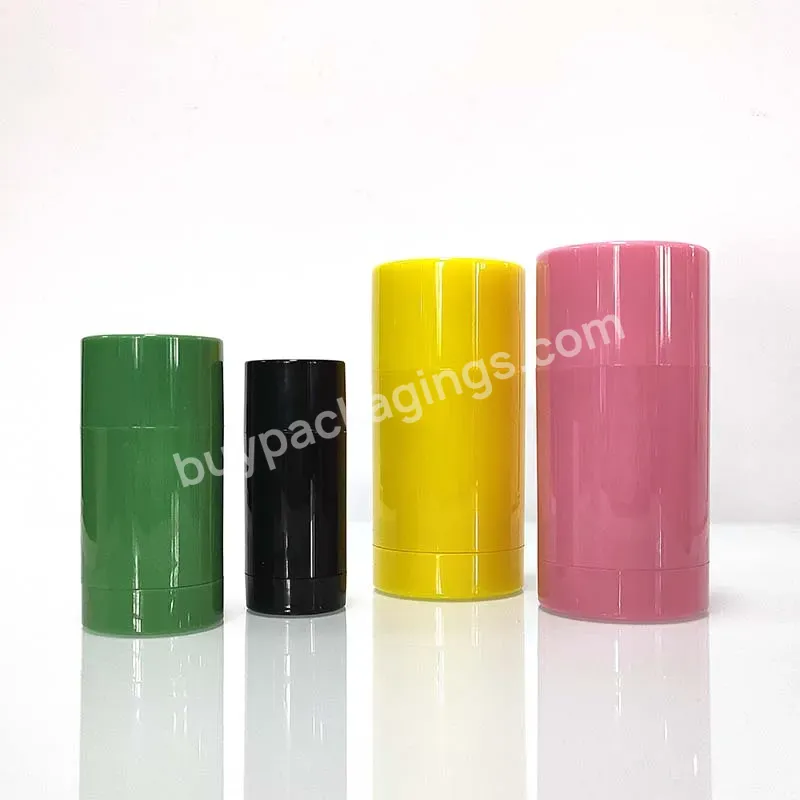 Empty Clear Round Plastic Roll On Bottle Deodorant Stick Container Roller Bottle For Hair Wax Stick Oil