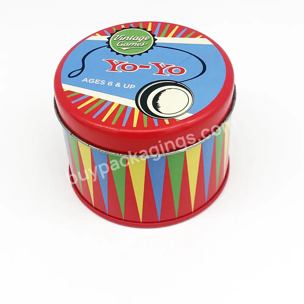 Empty Colors Round Game Tin Can