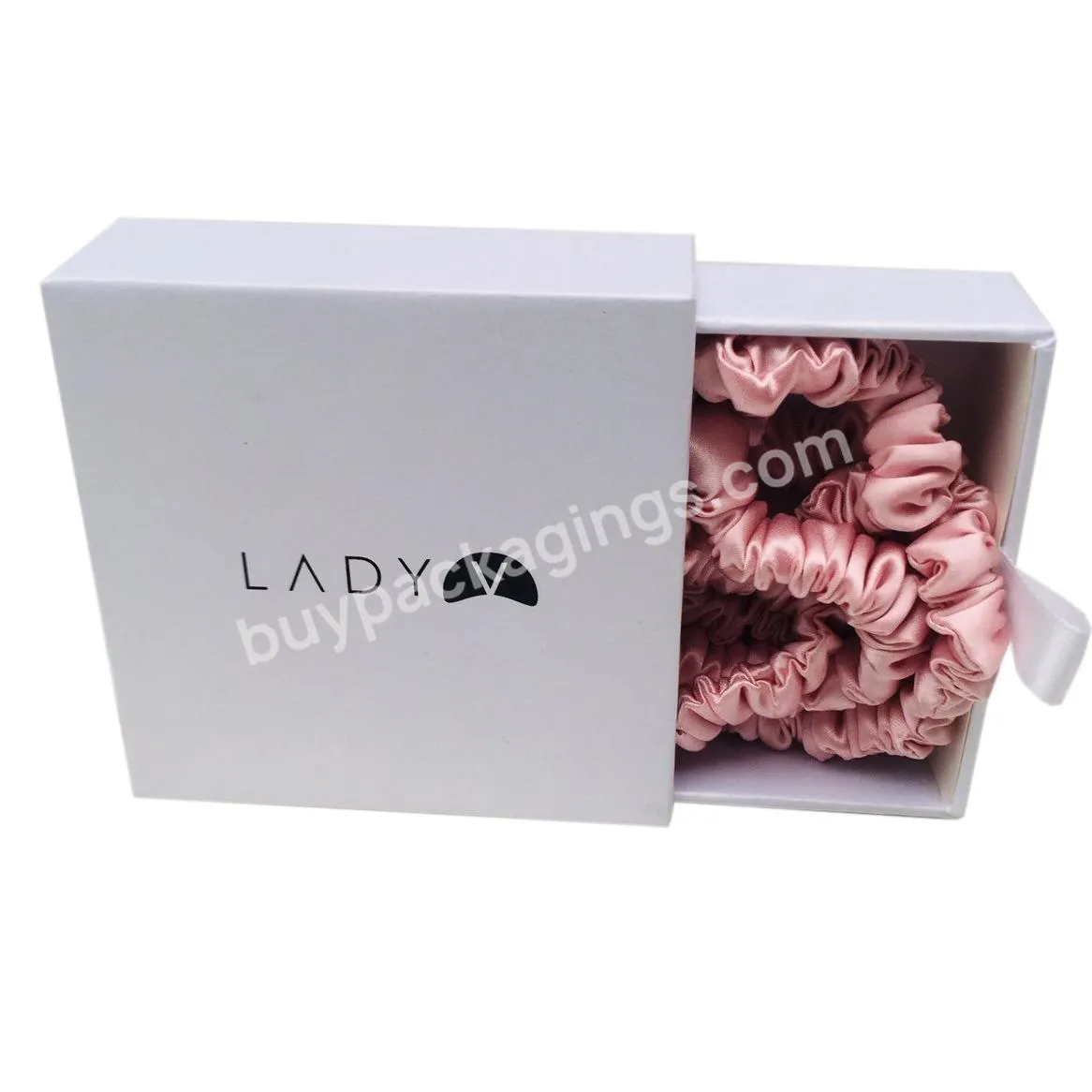 Empty Colourful Rubber Hair Band Gift Box Packaging