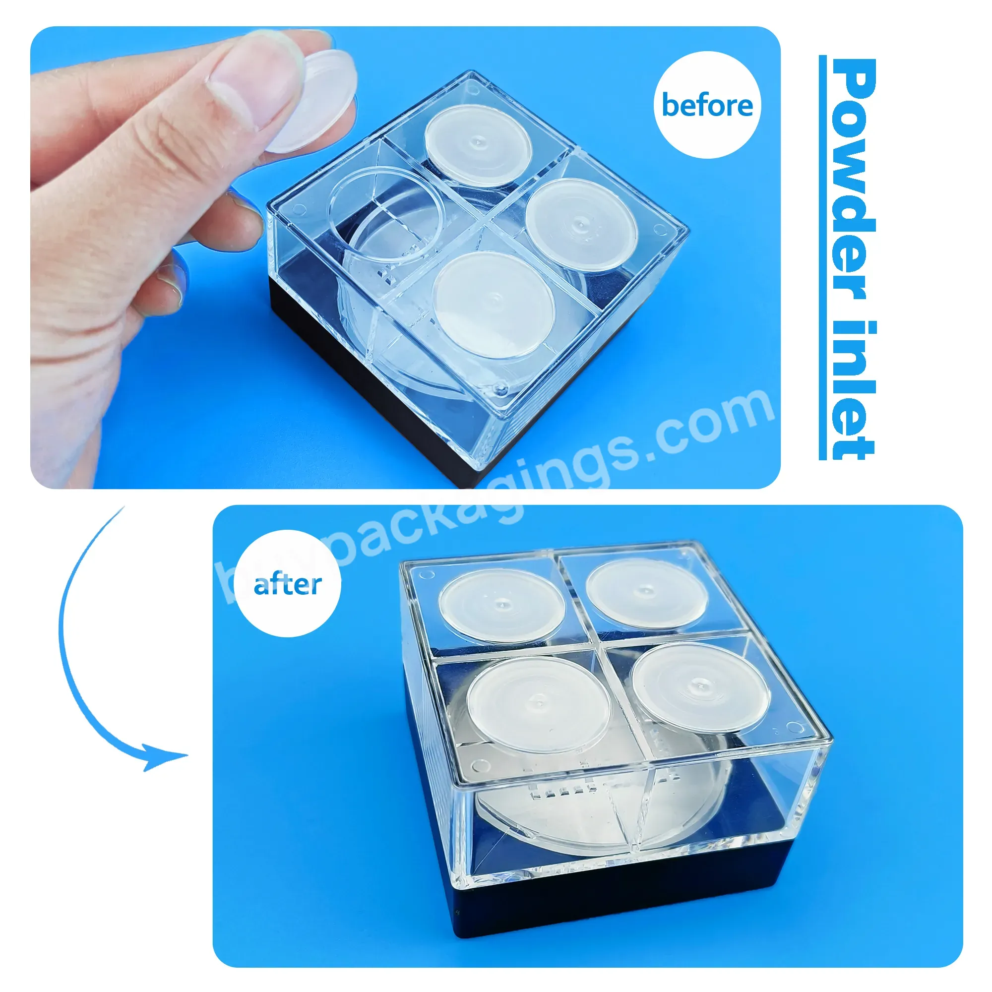 Empty Concealer Setting Powder 4 Square Grid Loose Powder Compact Powder Box