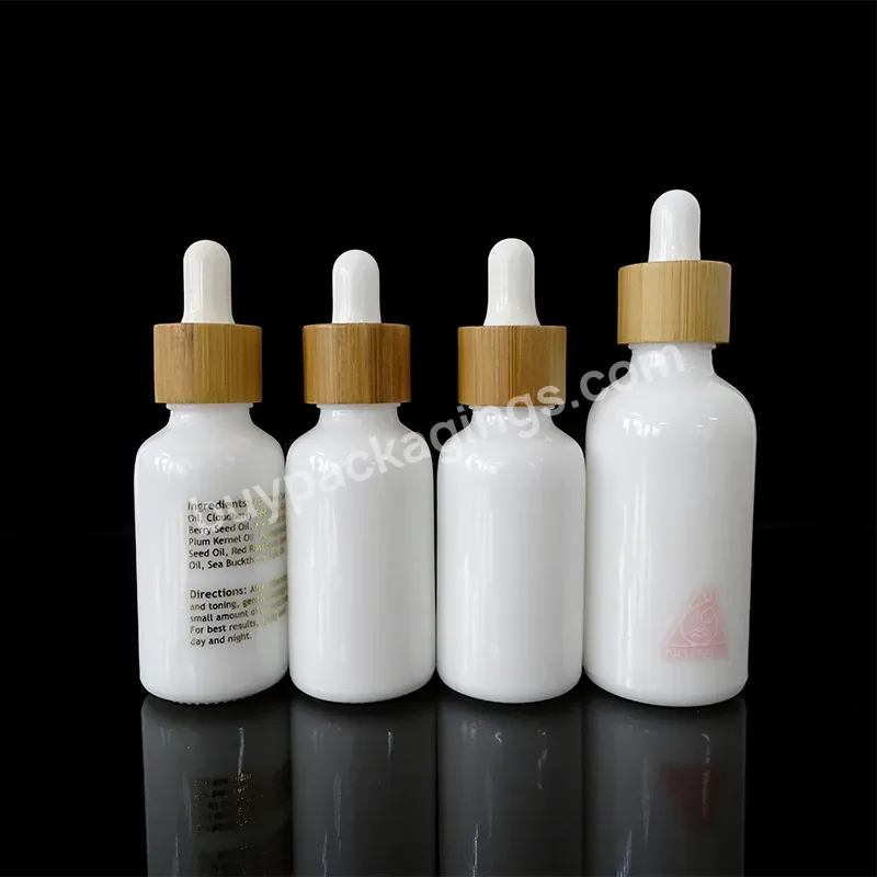 Empty Container 30 Ml 50 Ml 100 Ml 200 Ml Opal Ceramic White Glass Eye Cream Bottles With Dropper