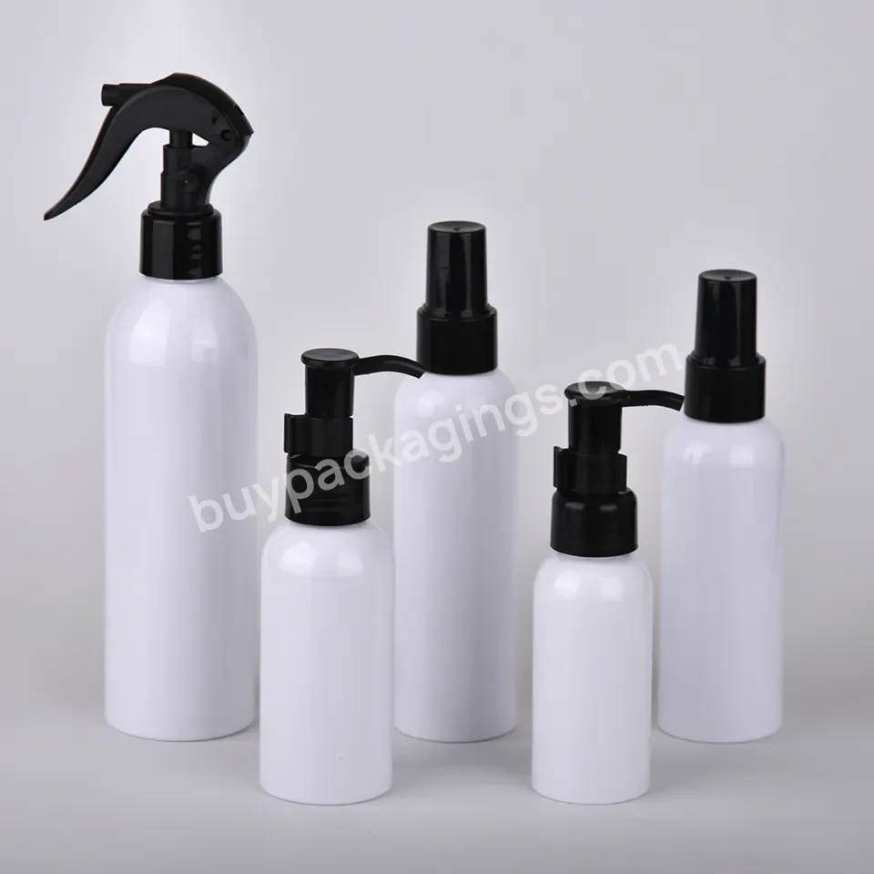 Empty Convenient Round Personal Care Packaging Body Lotion Sun Cream Bottle 100ml 200ml Pet Lotion Bottle