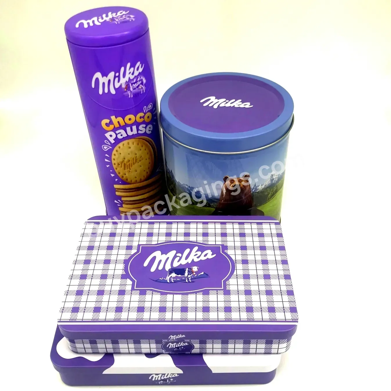 Empty Cookie And Biscuit Packaging Tin Box