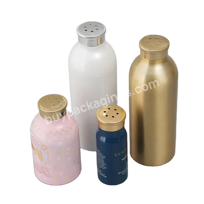 Empty Cosmetic Baby Talcum Powder Spray Bottle White Coating Aluminum Powder Shaker Bottle With Sifter Cap Botella De Aluminio