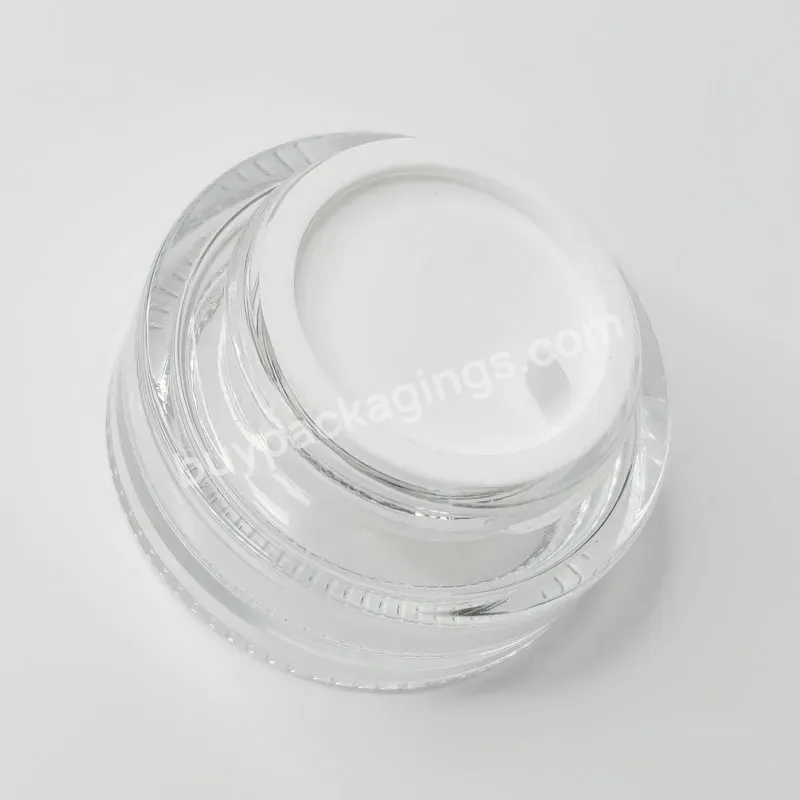 Empty Cosmetic Butter Scrub Cream Container Transparent 15ml Bamboo Lid Glass Jar