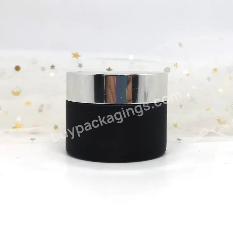 Empty Cosmetic Cream Jars 5g 10g 15g 20g 30g 50g 1oz 2oz Amber Frosted Glass Face Cream Jar With Gold Silver Black Cap - Buy Glass Cream Jar,High End 20ml 30ml 50ml Wide Mouth Black Skin Care Cream Packaging Glass Jar With Golden Cap For Cosmetics,Co