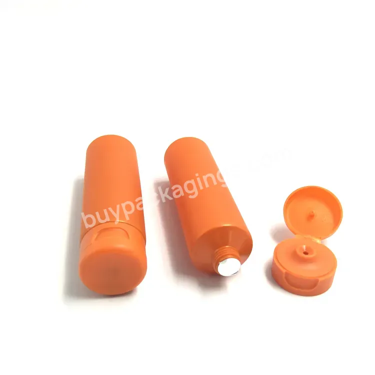 Empty Cosmetic Facial Cleanser Tube 100ml 150ml 200ml Custom Orange Plastic Squeeze Hand Cream Soft Tube