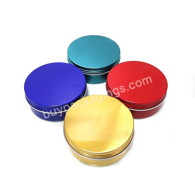 Empty Cosmetic Metal Tin 10g 20g 30g 50g 100g Red Yellow Blue Green Jars Aluminum Metal Cans For Tea Spices Hand Facial Cream