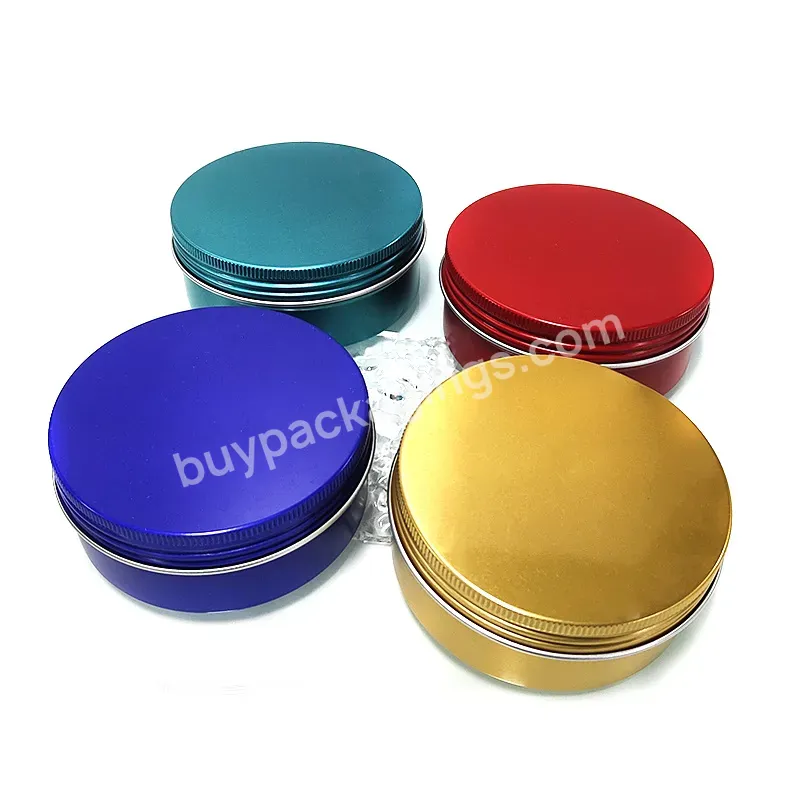 Empty Cosmetic Metal Tin 10g 20g 30g 50g 100g Red Yellow Blue Green Jars Aluminum Metal Cans For Tea Spices Hand Facial Cream