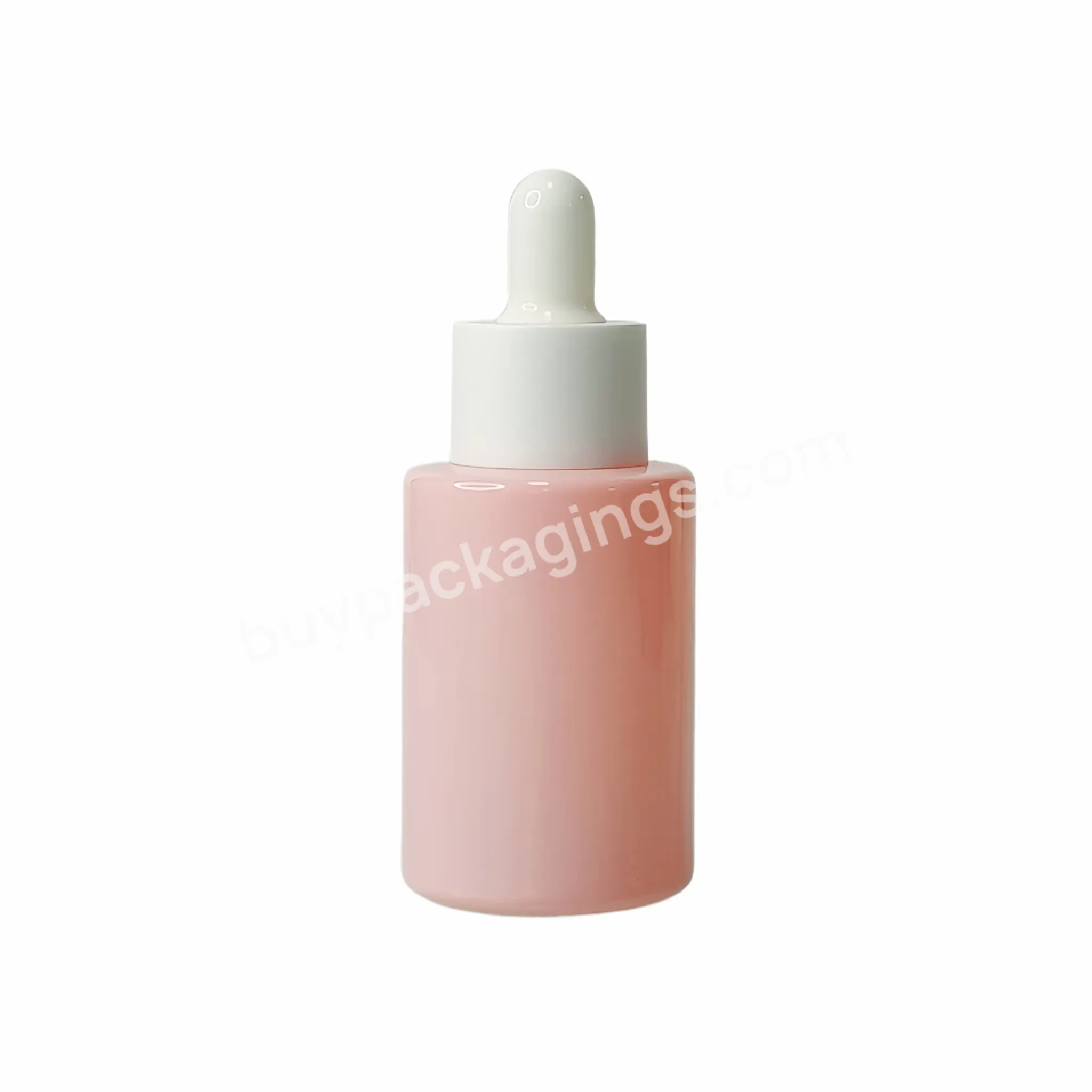 Empty Cosmetic Packaging Container Shampoo Lotion Cream Essential Oil Blue Colorful Flat Shoulder Glass Bottle