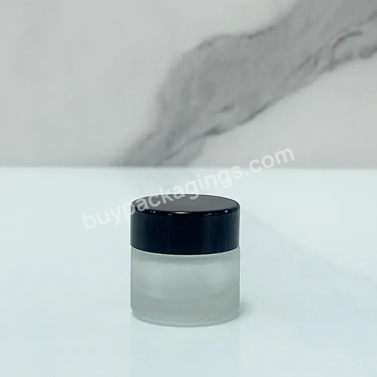 Empty Cosmetic Packaging Frosted Clear Skin Care Glass Cream Jar With Plastic Child Resistant Lid