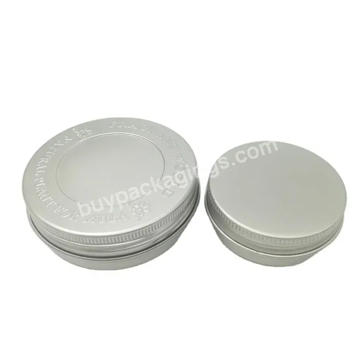 Empty Cosmetic Packaging Silver Metal Tin Aluminum Cans Aluminum Screw Top Round Candle Spice Tins Lip Balm Container Aluminum