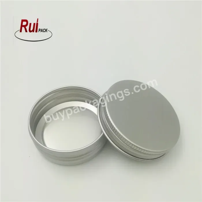 Empty Cosmetic Packaging Silver Metal Tin Aluminum Cans Aluminum Screw Top Round Candle Spice Tins Lip Balm Container Aluminum