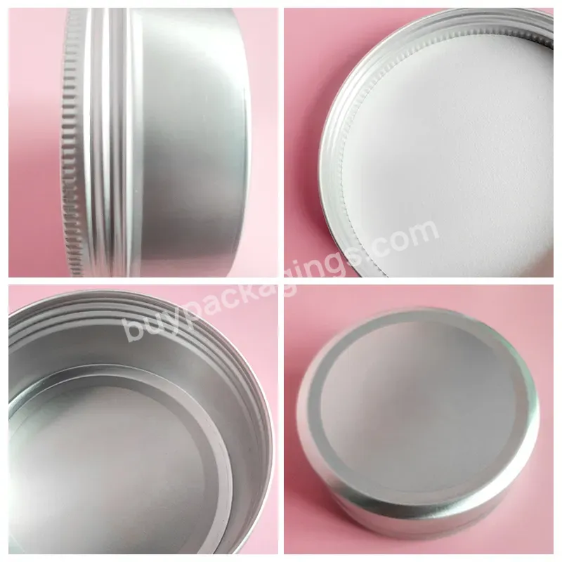 Empty Cosmetic Packaging Silver Metal Tin Aluminum Cans Aluminum Screw Top Round Candle Spice Tins Lip Balm Container Aluminum