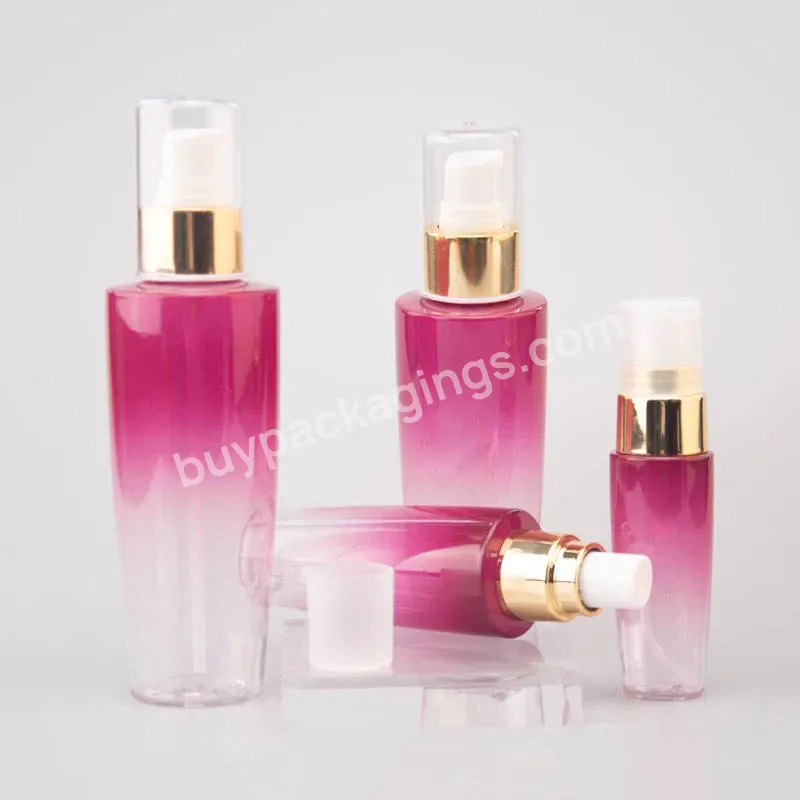 Empty Cosmetic Pink Personal Care Packaging Body Lotion Face Cream Bottle 100ml 200ml Pet Lotion Pump Bottle