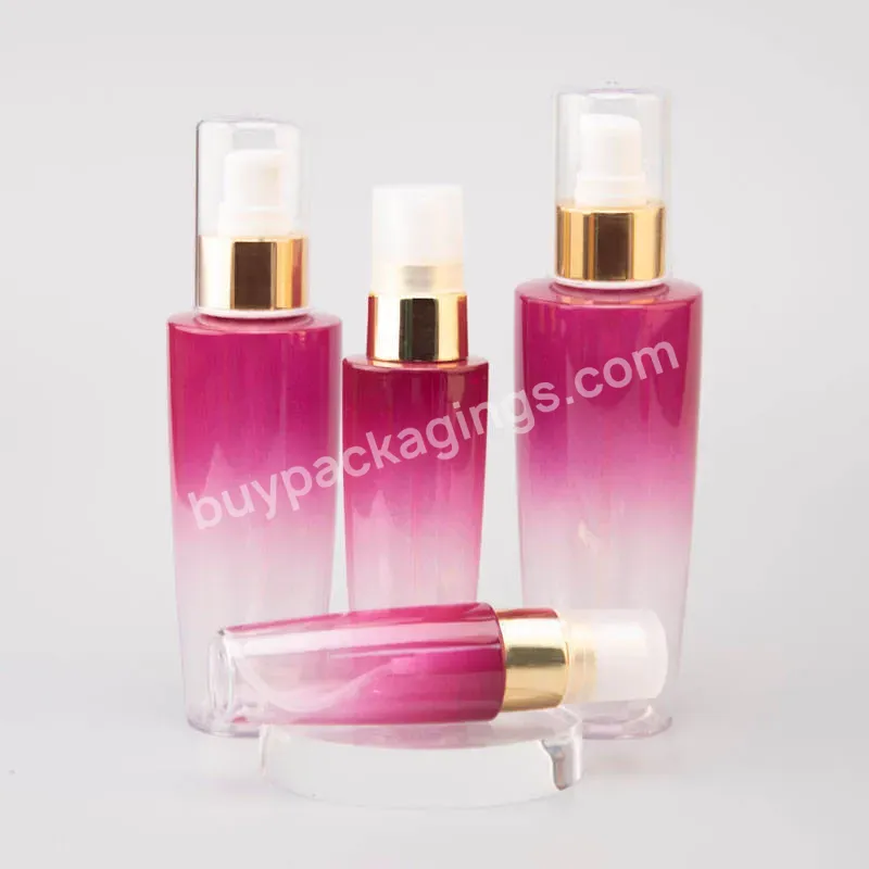 Empty Cosmetic Pink Personal Care Packaging Body Lotion Face Cream Bottle 100ml 200ml Pet Lotion Pump Bottle