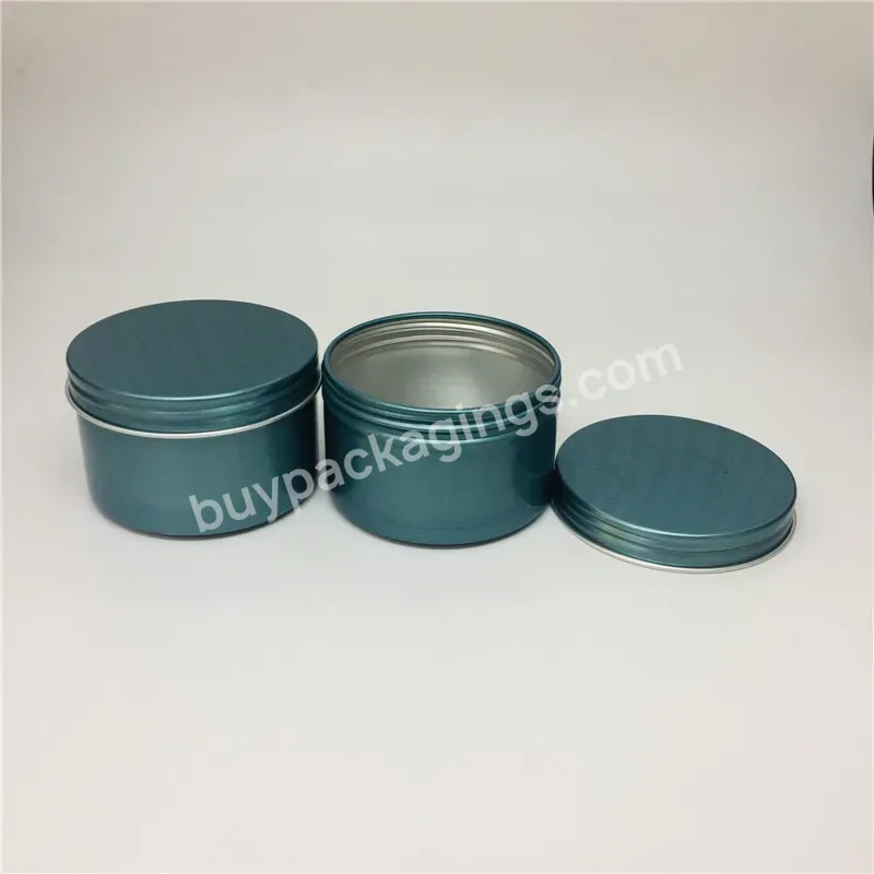 Empty Cosmetic Tin Aluminum Jar 80ml 68*35mm Size Blue Color Printed Aluminum Tin Jar