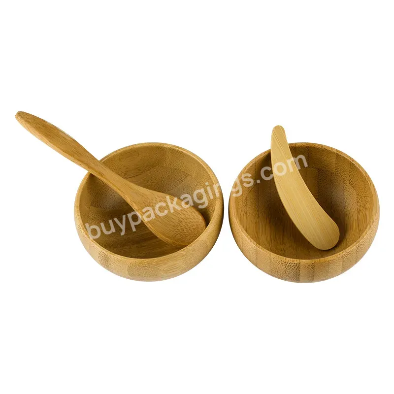 Empty Cosmetic Tools Wood Spa Bowl Bamboo Clay Mask Mixing Bowl With Spoon And Spatula Mini Spatula - Buy Bamboo Bowl With Spatula,Bowl With Spatula,Mini Spatula For Mask.