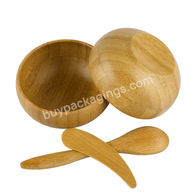 Empty Cosmetic Tools Wood Spa Bowl Bamboo Clay Mask Mixing Bowl With Spoon And Spatula Mini Spatula - Buy Bamboo Bowl With Spatula,Bowl With Spatula,Mini Spatula For Mask.