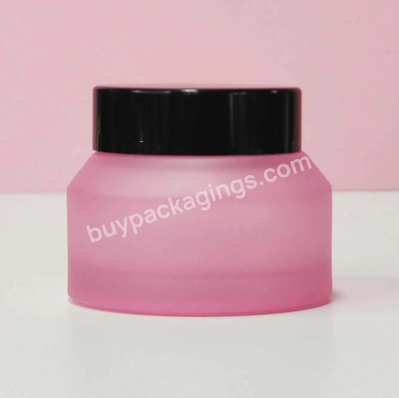 Empty Custom Logo 15g 30g 50g Cosmetic Package Frosted Pink Skincare Cream Lips Scrub Body Butter Glass Jar - Buy Cosmetic Glass Jar 100g,Wholesale Frosted Glass Cosmetic Jars,Cosmetic Jar Brown Glass 100ml.