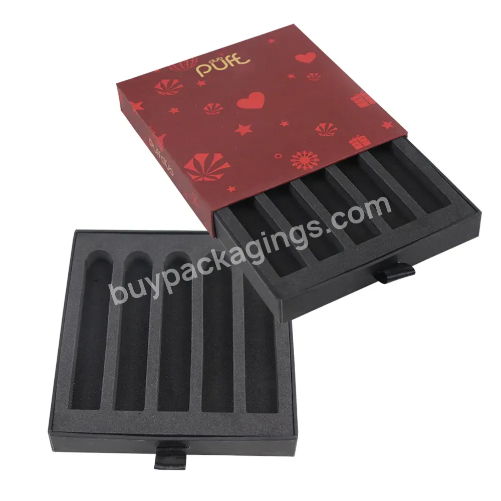 Empty Custom Perfume Bottle 30ml Box Custom Cardboard Perfume Sample Sliding Drawer Boxes With Foam Insert