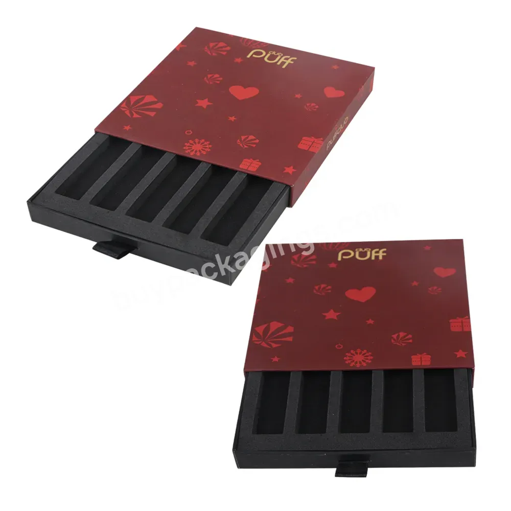 Empty Custom Perfume Bottle 30ml Box Custom Cardboard Perfume Sample Sliding Drawer Boxes With Foam Insert