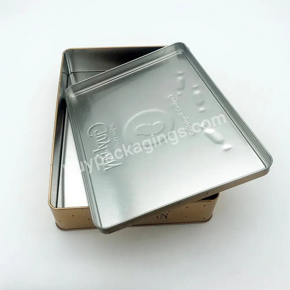 Empty Custom Printing Embossing Rectangle Metal Candy Box