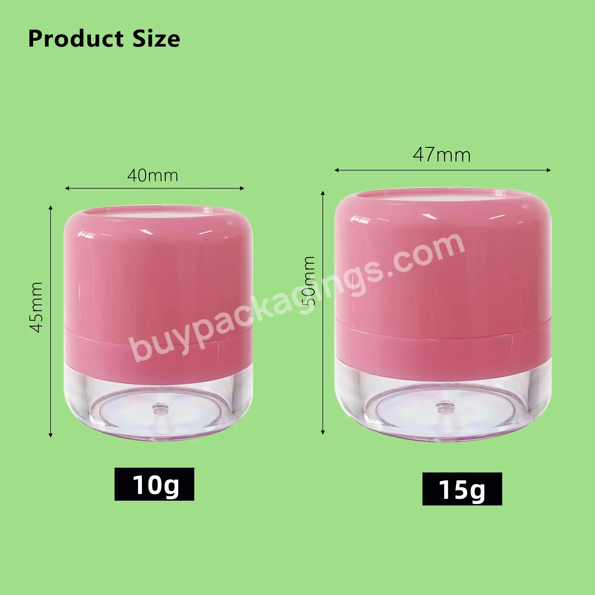 Empty Customised Pink Transparent Loose Powder Case With Puff Mirror Powder Compact Case Packaging