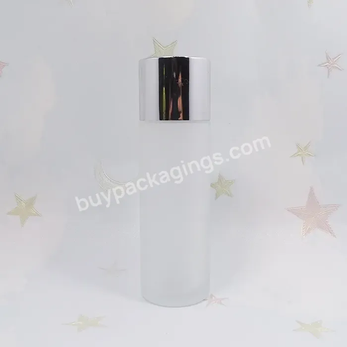 Empty Cylinder 100ml Clear Frosted Cosmetic Toner Bottle For Lotion Packaging