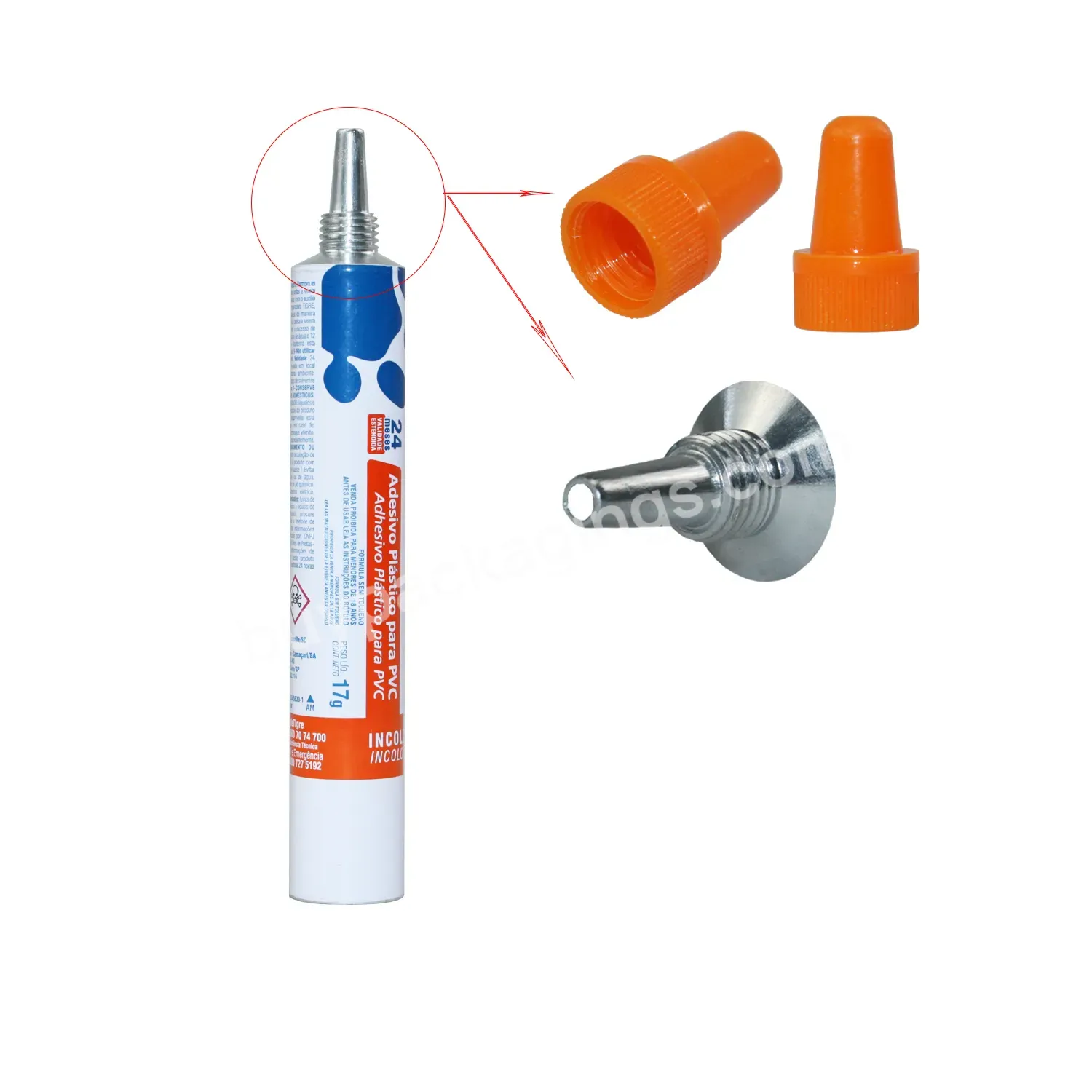 Empty Diameter 16mm Aluminium Super Glue Tube With Long Nozzle